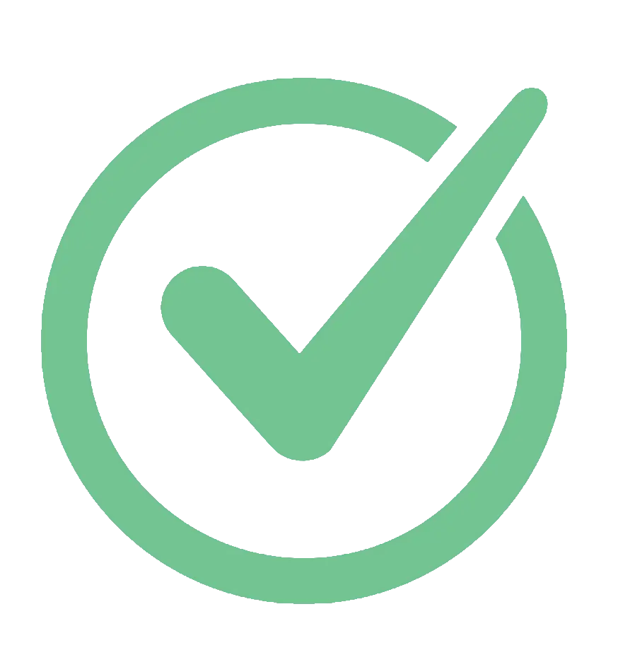 Icono de check en color verde claro