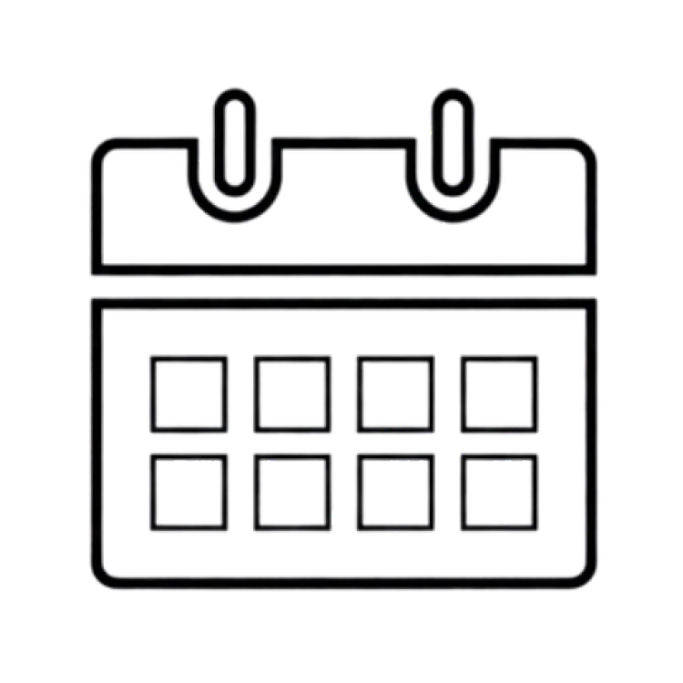 Icono lineal de calendario utilizado para agendar fechas