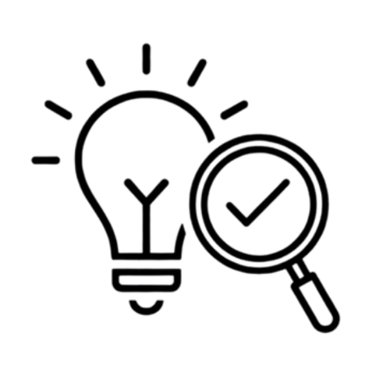 Icono lineal que representa claridad y comprensión