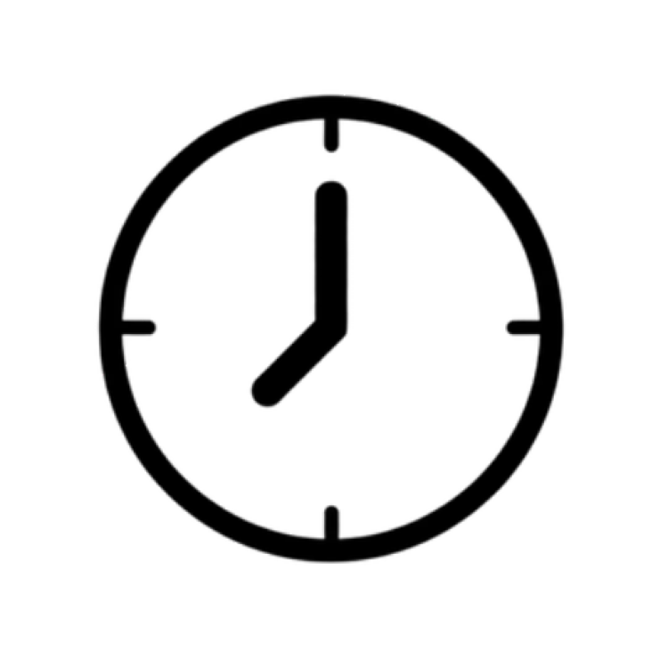 Icono lineal de un reloj que representa tiempo