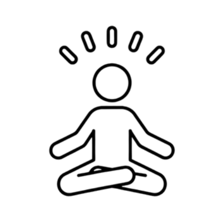 Icono lineal que representa tranquilidad y calma