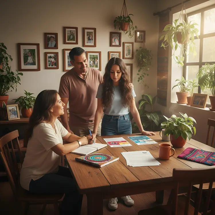 Padres brindando seguridad a sus hijos para su desarrollo